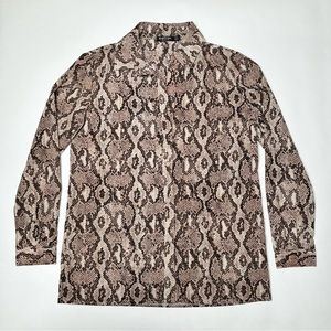 SHEER SNAKESKIN PRINT BLOUSE S/M